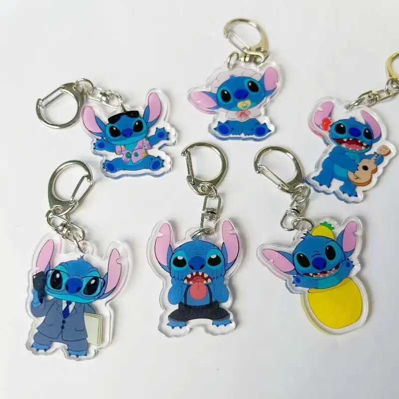 

Disney Cute Cartoon Stitch Acrylic Keychain Lilo Bag Epoxy Resin Pendant Best Gift for Child, Friend and Party