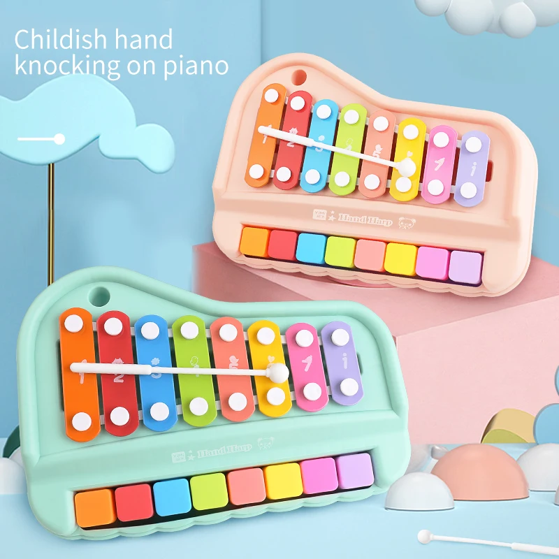 Children's Puzzle Early Education Eight Tone Hands On Piano Toy Multifunctional Key Hand Percussion Instrument Toy For Kids Gift