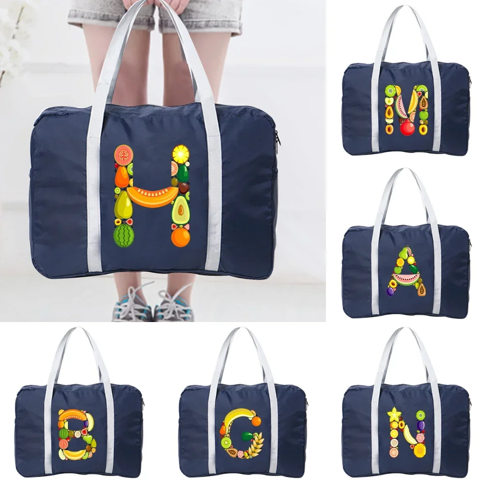 Suitcases Travel Bag Women Luggage Business Trip Foldable Organizer Fruit Letter Pattern Series Large Capacity Travel Accessorie