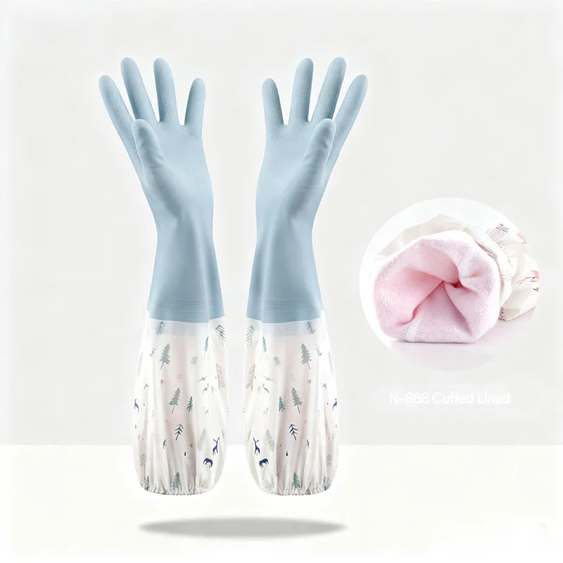 

Резиновые перчатки на флисовой подкладке (1 пара) — теплые, удобные, водонепроницаемые для бытовой уборки, мытья посуды, стирки