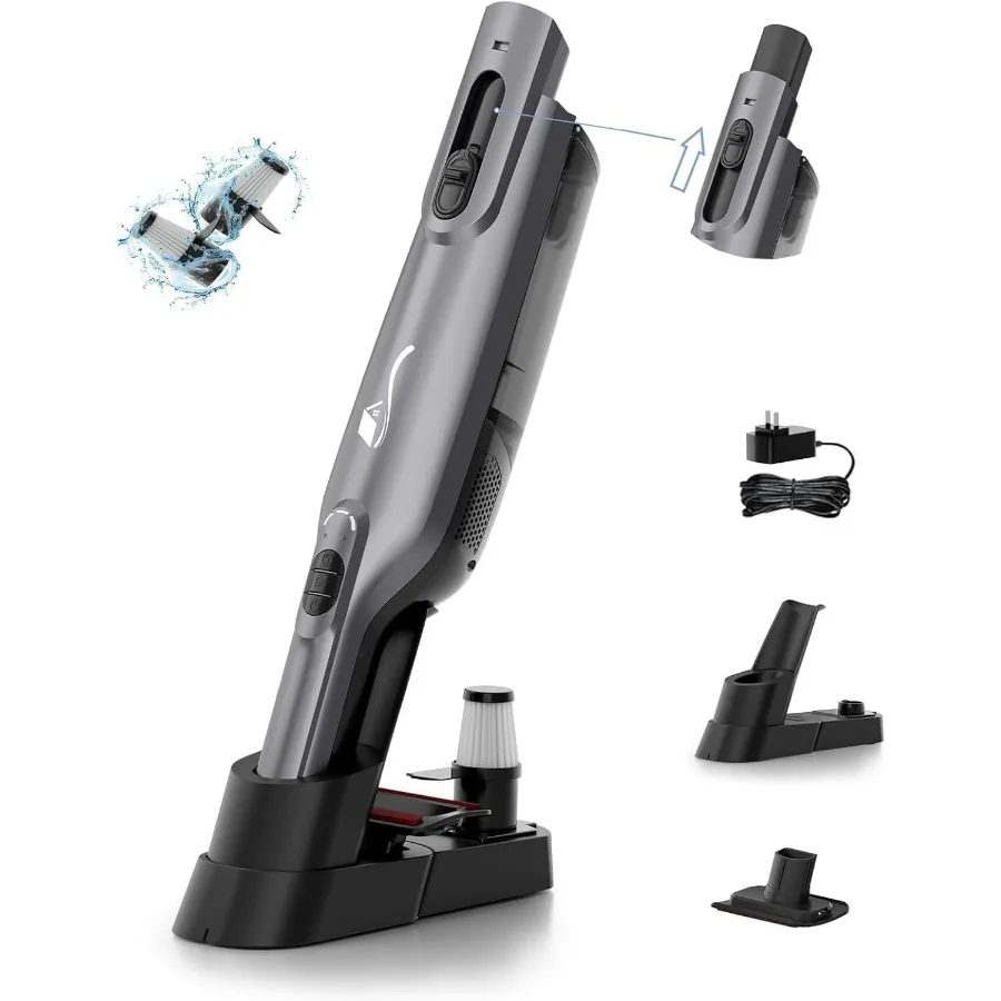 

Cordless Handheld Vacuum, Lightweight Portable Hand Vacuum Cleaner with LED Light,Rechargeable Hand Held Vacuum with Charging Do