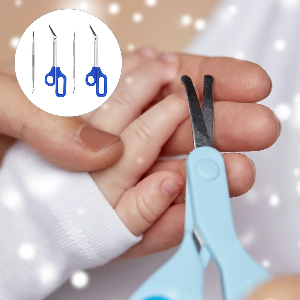 

2Sets Long Handle Toenail Clippers Stainless Steel Pedicure Nail Trimmer Kit For Pregnant Women Manicure Tool Fingernail Files