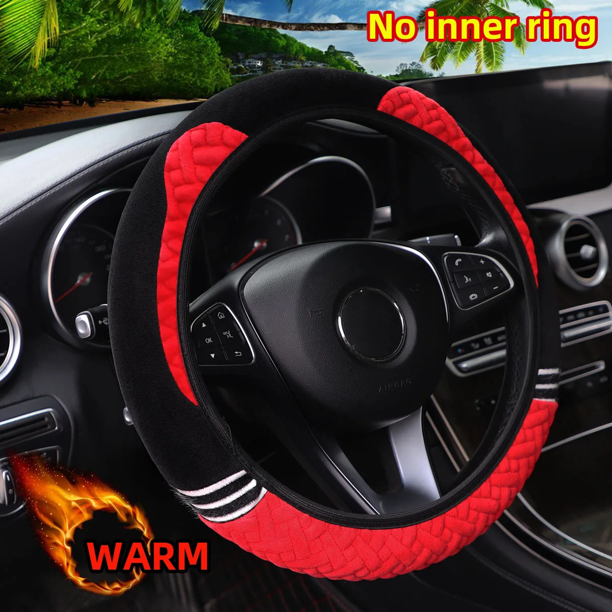 Handwarmer Plüschbär Cartoon Katze Auto ohne Innenring Lenkradbezug Automotive Supplies 14,5-15 ZOLL – Detail 1