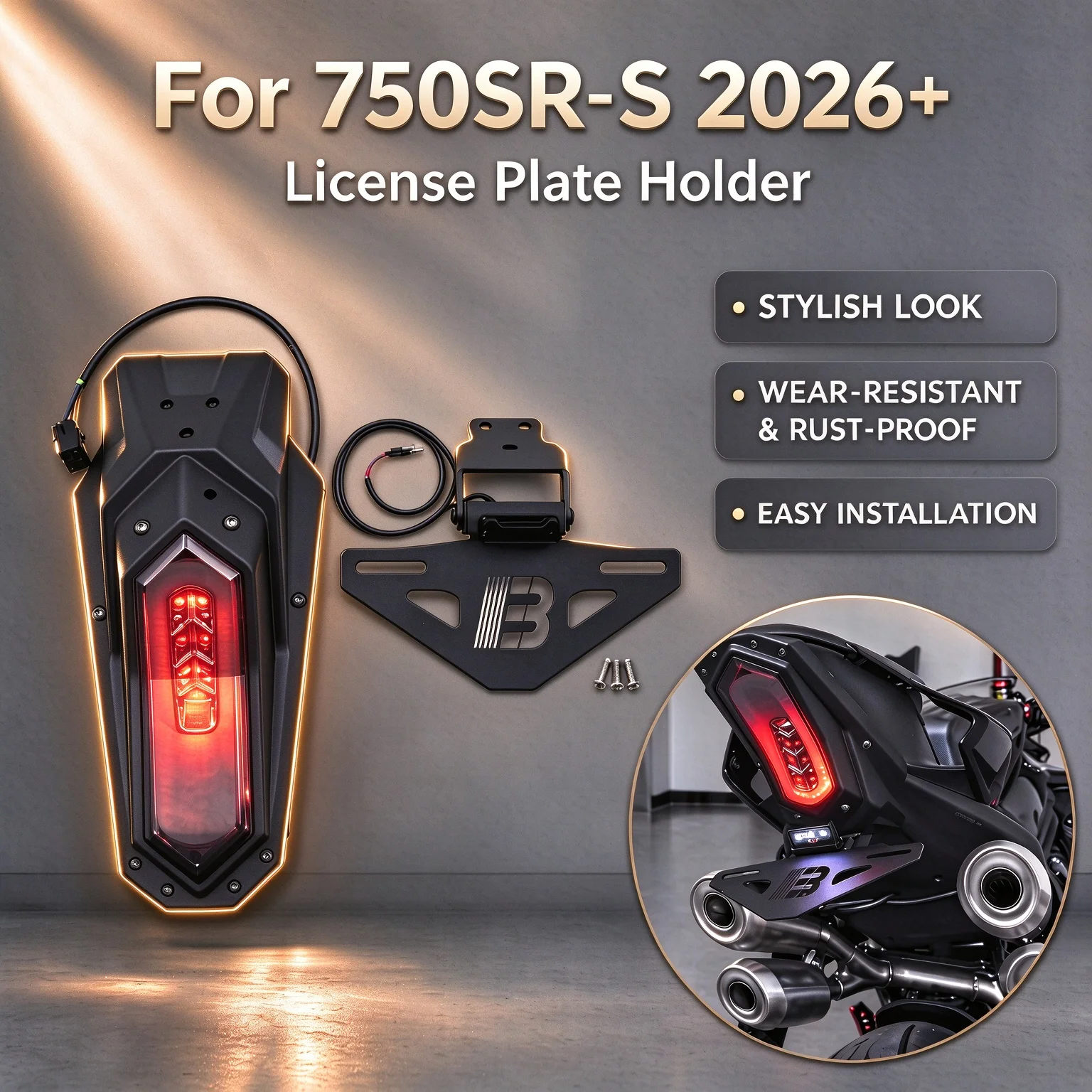 Motorcycle Rear License Plate Holder for CF 750SR 750 SR 750SS 750 SRS SR-S 2026+ Tail Tidy Fender Eliminator CNC Bracket