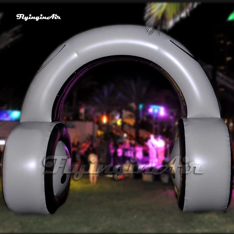 Large Inflatable Headphone Replica Earphone Arched Door For Carnival Stage Decoration