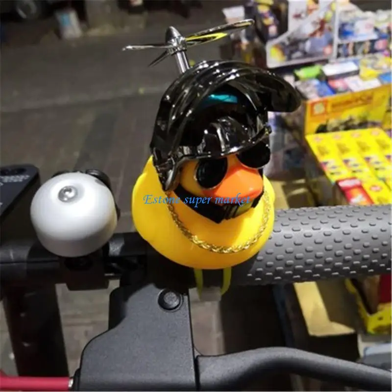 090B Mũ Bảo Hiểm Vịt Đồ Chơi Cho W/Cánh Quạt Kính Mát Trang Trí Xe Đạp Vòng Charm Xe Đạp