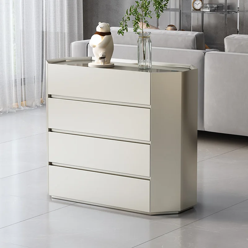 

Light luxury cream style bucket cabinet, bedroom integrated storage cabinet