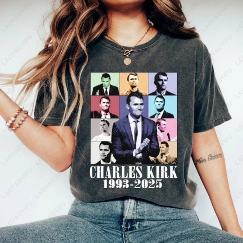 

Charlie Kirk 1993 2025 Vintage Cotton TShirt Men Women Unisex Shirt Pray Justice for Tees Classics All Match Trending Cool Tops