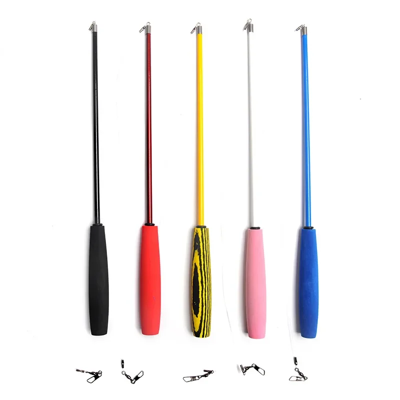 Cat toy three section cat teaser stick telescopic rod assembly DIY feather replacement head pet supplies