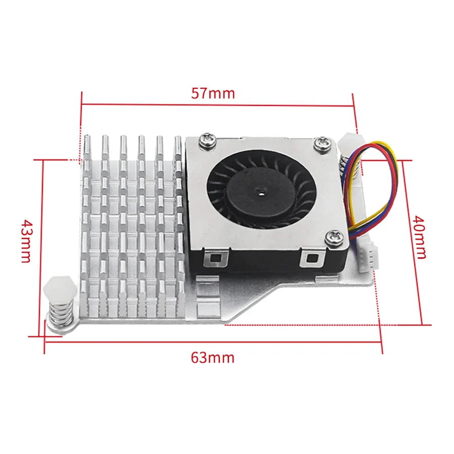 Radiador de computador de placa única, refrigerador ativo, dissipador de calor de alumínio, ventilador prateado/preto/azul para raspberry pi 5a geração