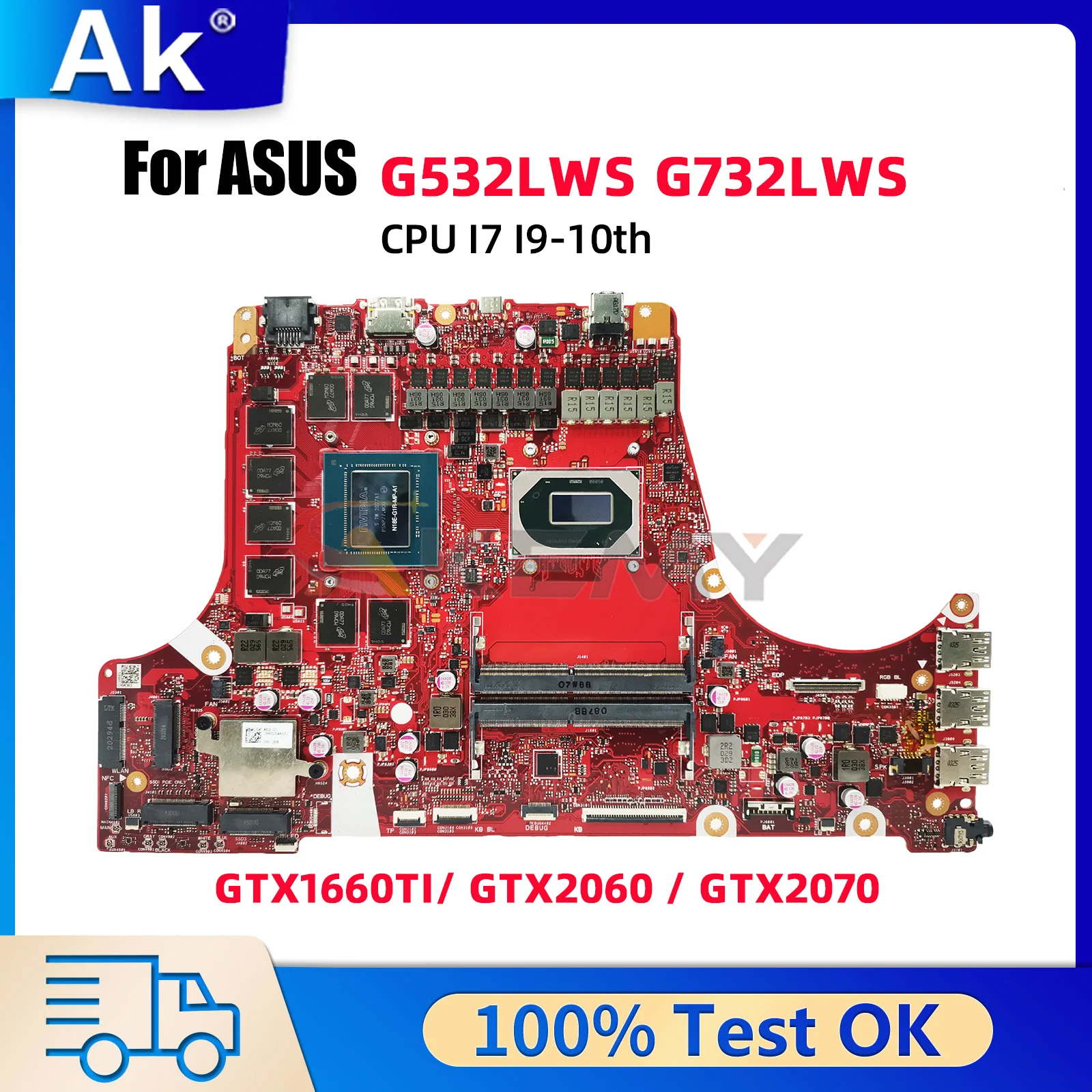 G532LWS G732LWS Laptop Motherboard For ASUS ROG G512LV G512LW G512LU G712LV G712LW Mainboard With RTX2060 GTX1660TI RTX2070