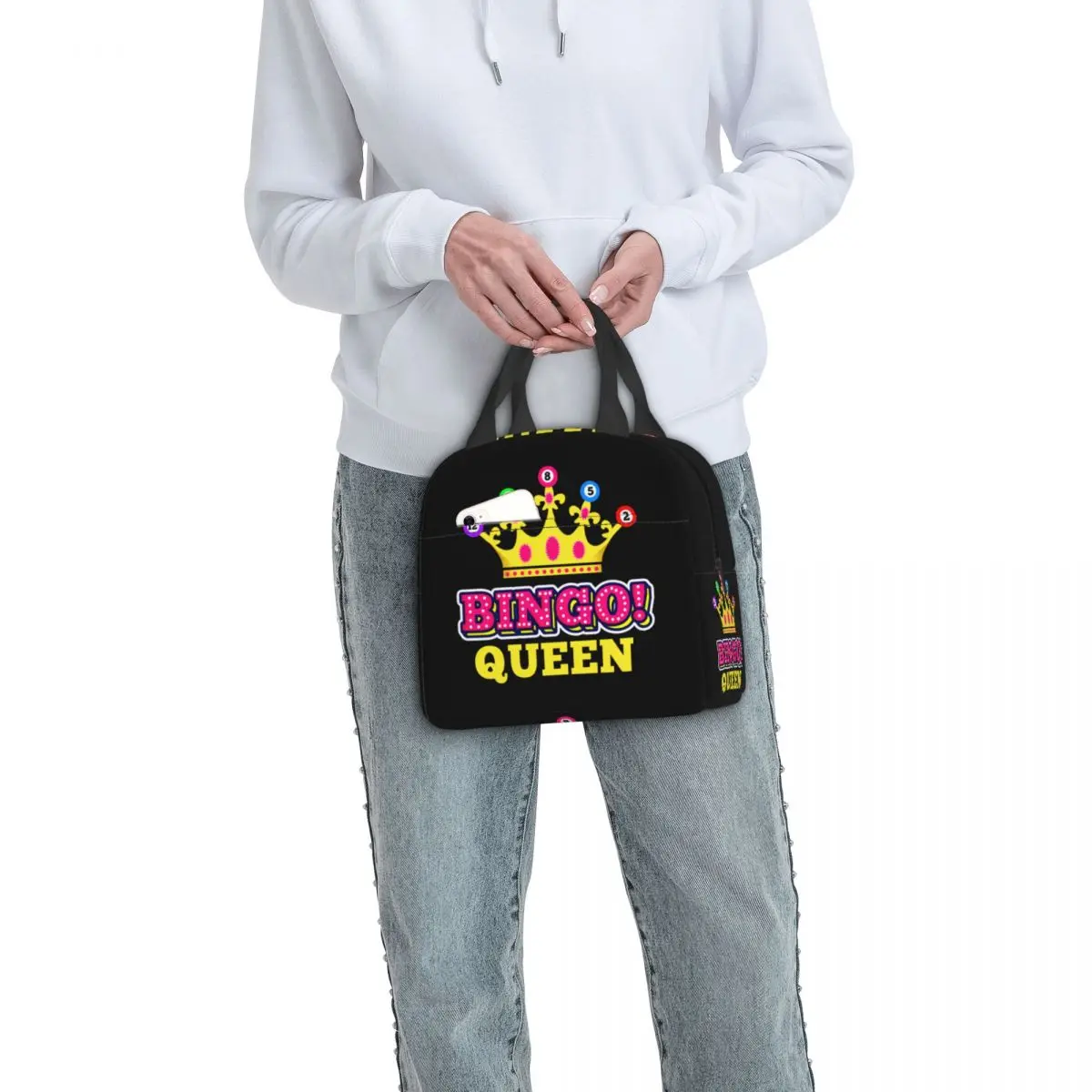 Fiambrera personalizada de Bingo Queen para mujer, bolsa térmica impermeable, aislante para alimentos, trabajo de oficina, bolsas de mano