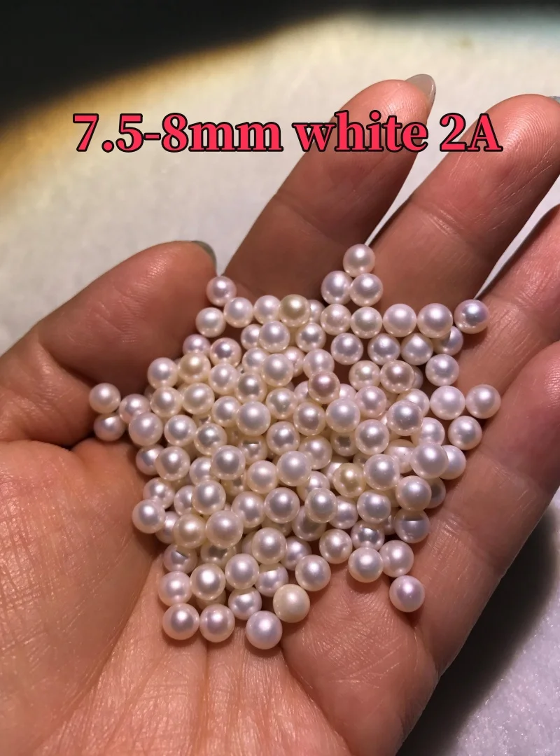 2A 3A 4A 5A Zhuji Cultured Natural Freshwater Round Pearl Loose Beads for DIY Necklace Pendant Ring Pearls Jewelry Accessories