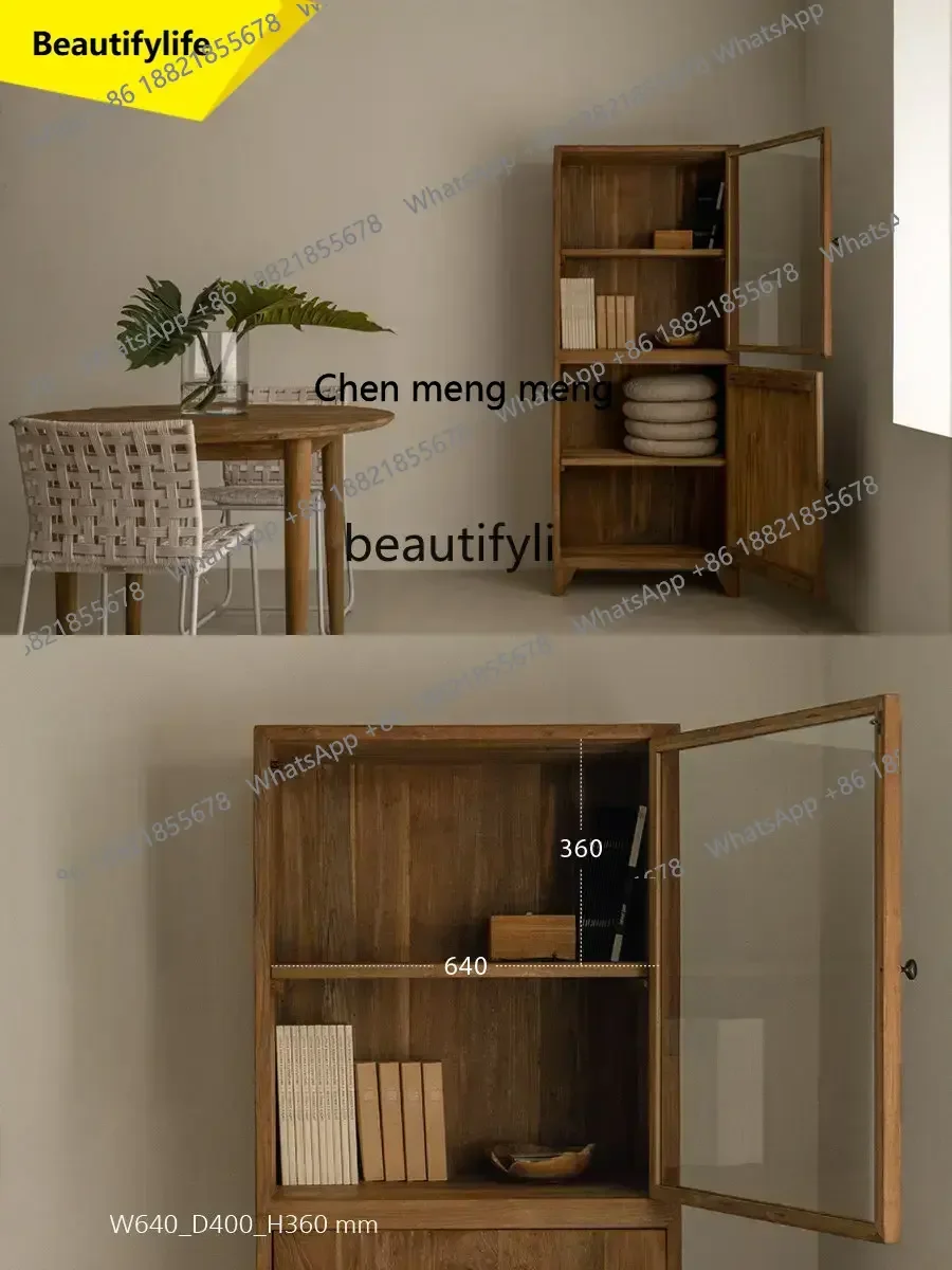 

ss 8617 Modern Style Solid Wood Showcase Japanese Style Log Hand Cabinet Single Bookcase