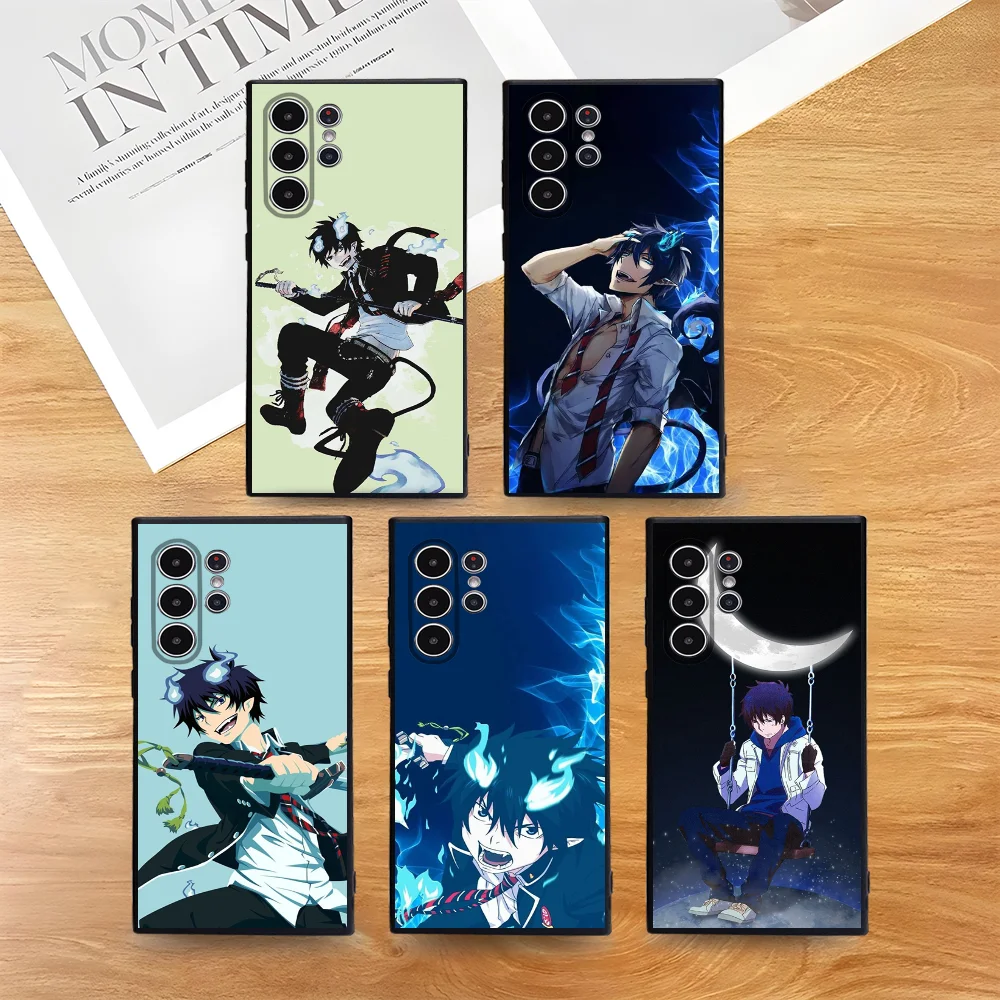 

B-Blue Exorcist Anime Phone Case For Samsung Galaxy S25 S24 S22 S23 Ultra S21 S20 Plus 5G Frosted Non-Slip Full Cover Soft Case