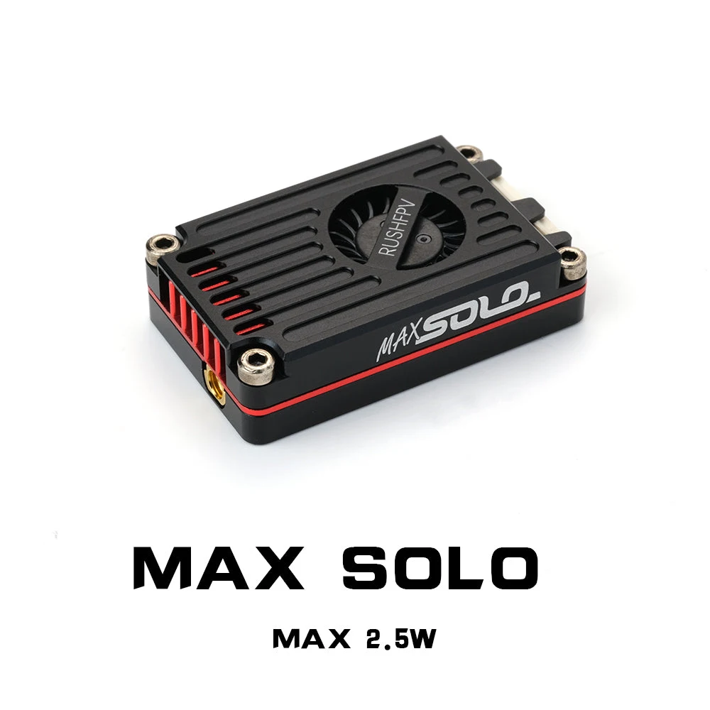 

RUSHFPV RUSH MAX SOLO 5.8GHz 2.5W VTX 5.8G CNC Shell Built-In Cooling Fan For RC FPV Freestyle Long Range Racing Drone