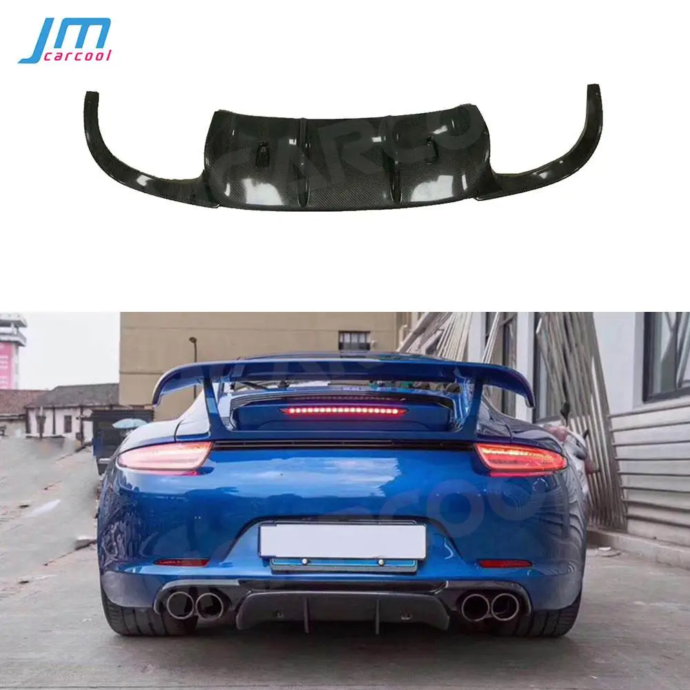 Carbon Fiber Car Rear Bumper Lip Diffuser Spoiler VRS Style For Porsche 911 991.1 GT3 2012 2013 2014 2015 FRP Bumper Guard