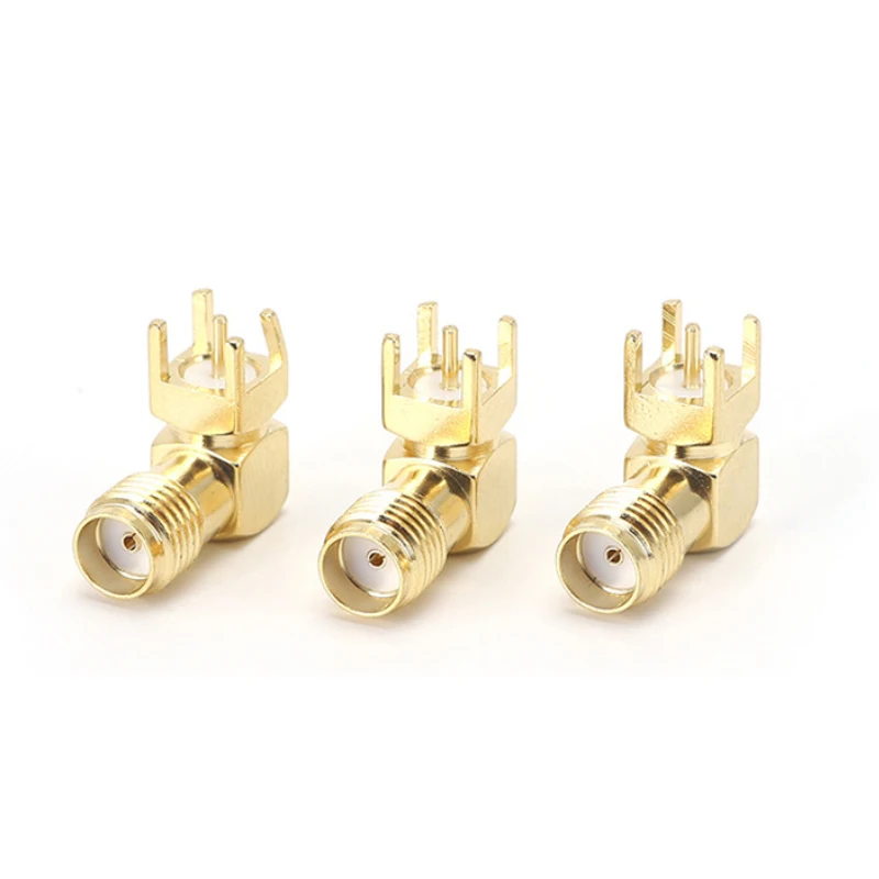 5PCS/Lot SMA Female Adapter Thru Hole plug Right Angle 90 Degree ( SMA-KWE ) PCB Mount Connector RF Adapters Wholesale