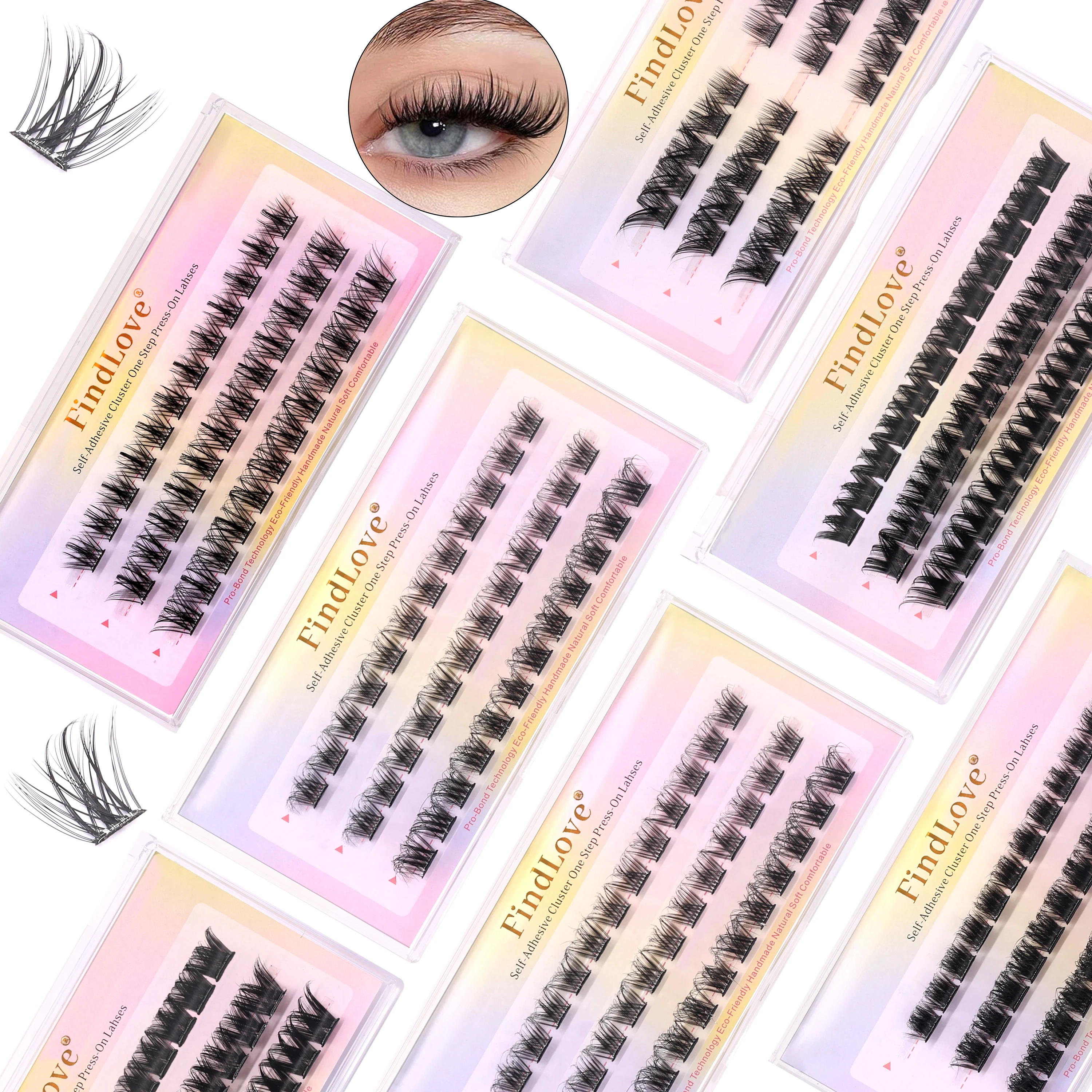 Popularne, ręcznie robione rzęsy na klej, technologia Pre-Bond, długotrwałe, gęste, styl 3D, wodoodporne, bez potrzeby użycia kleju.