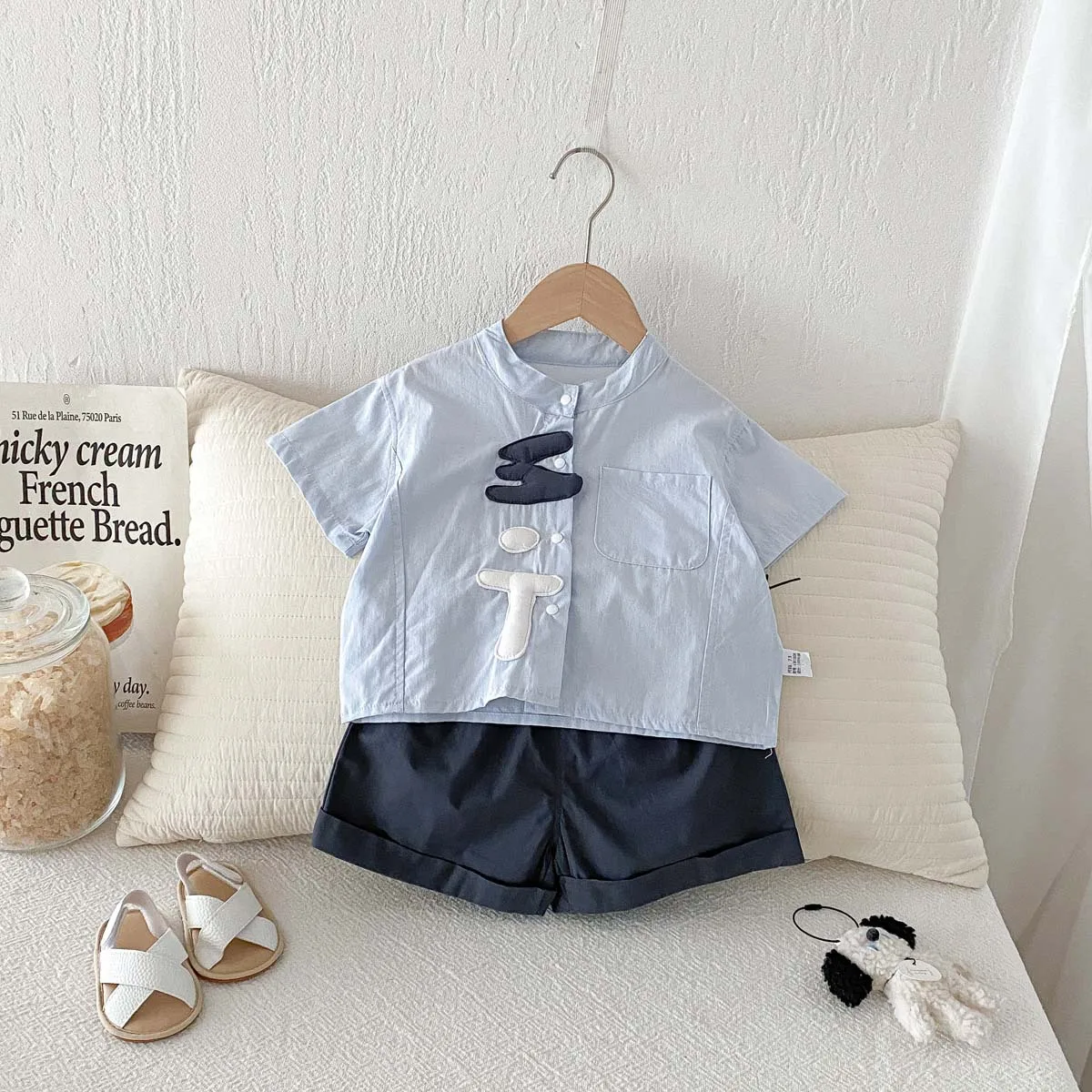 Boys' Summer New Loose Clothes Children's Clothing, Korean Version Handsome Short Sleeved Shirt Shorts Set, Baby Outdoor Clothes