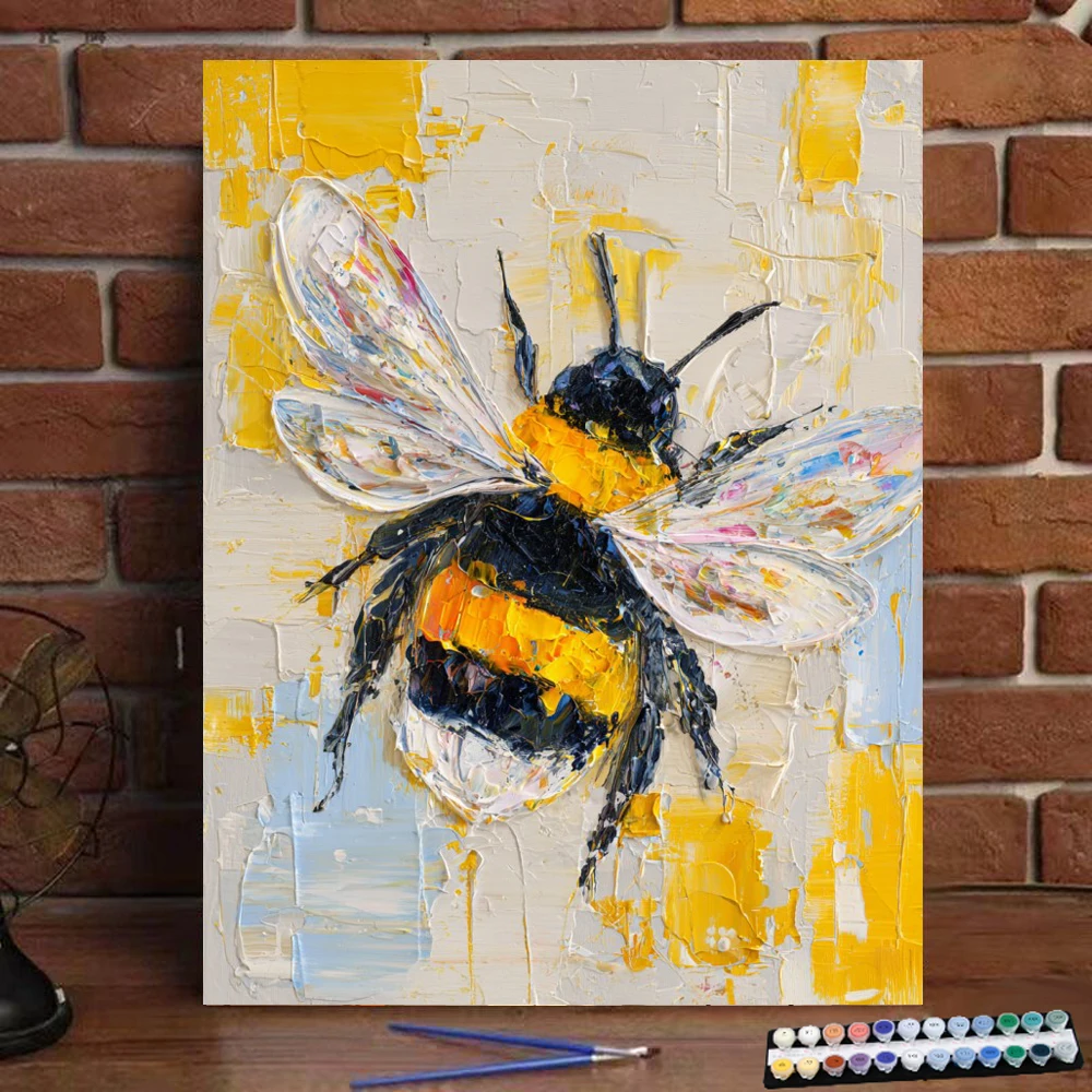 

Painting by Numbers Oil colored Colorful Thick bee shadow Digital Painting Handmade Adult Children Gift Wall Decoration D