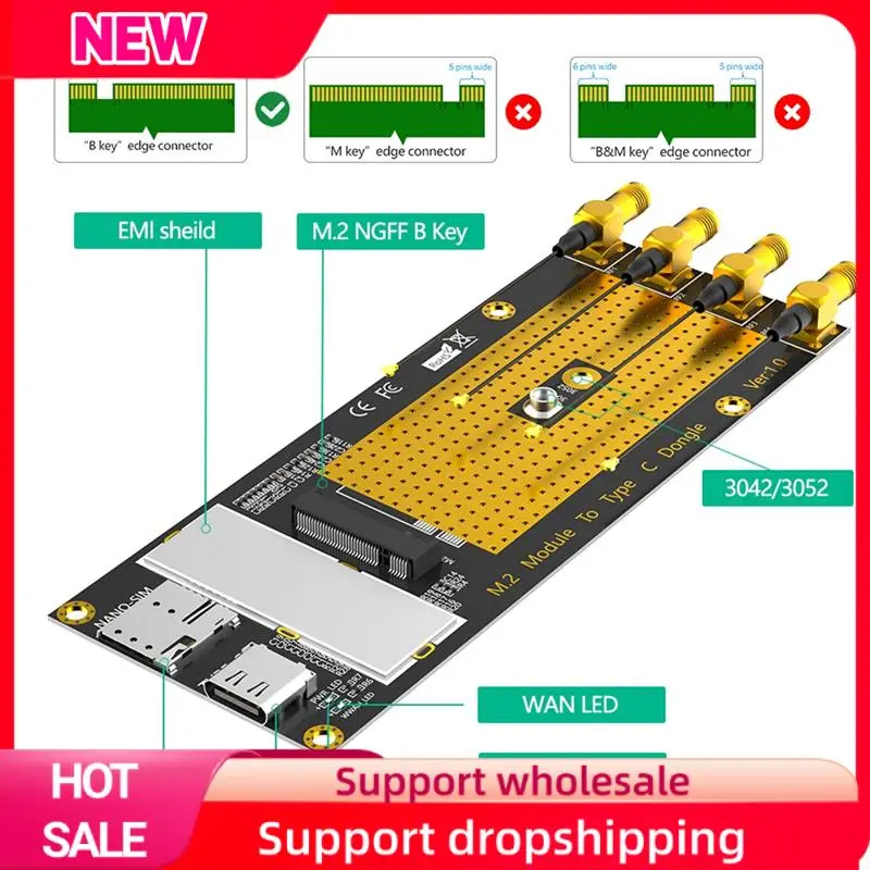 Superior M.2(M.2) 3G/4G/5G Module To Type C /USB 3.0 Adapter With NANO SIM Card Slot For RM500Q/RM500U /GM800/ SIM8200 Module