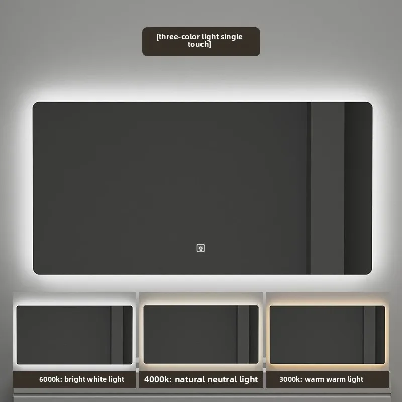 

40 * 60CM High Definition Defogging Induction Makeup Full Body Mirror Smart Mirror Touch Screen Led Bathroom Mirror with Lamp