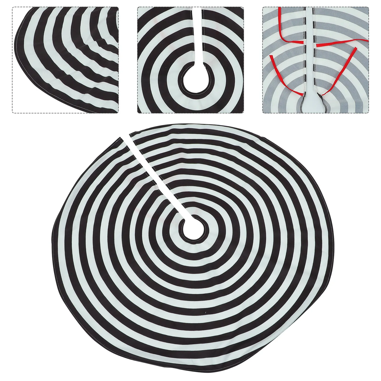 

1 шт. Полосатый коврик для рождественской елки из ворсистой ткани, напольный коврик для дома и улицы, праздничный декор, украшение для вечеринок, DIY декор