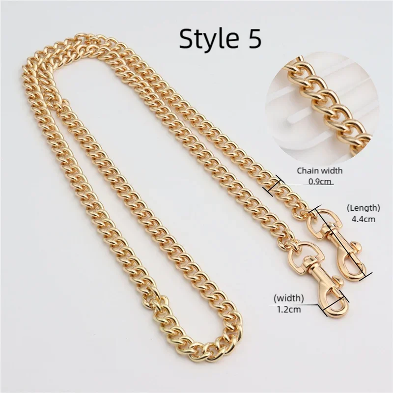 HOLIN 7 Różnych Stylów Złoty Metalowy Przedłużony Łańcuszek do Torebki Pod Pachę, Torby na Ramię, Paska na Ramię, Akcesoria Zamienne, Łańcuszek do Portfela