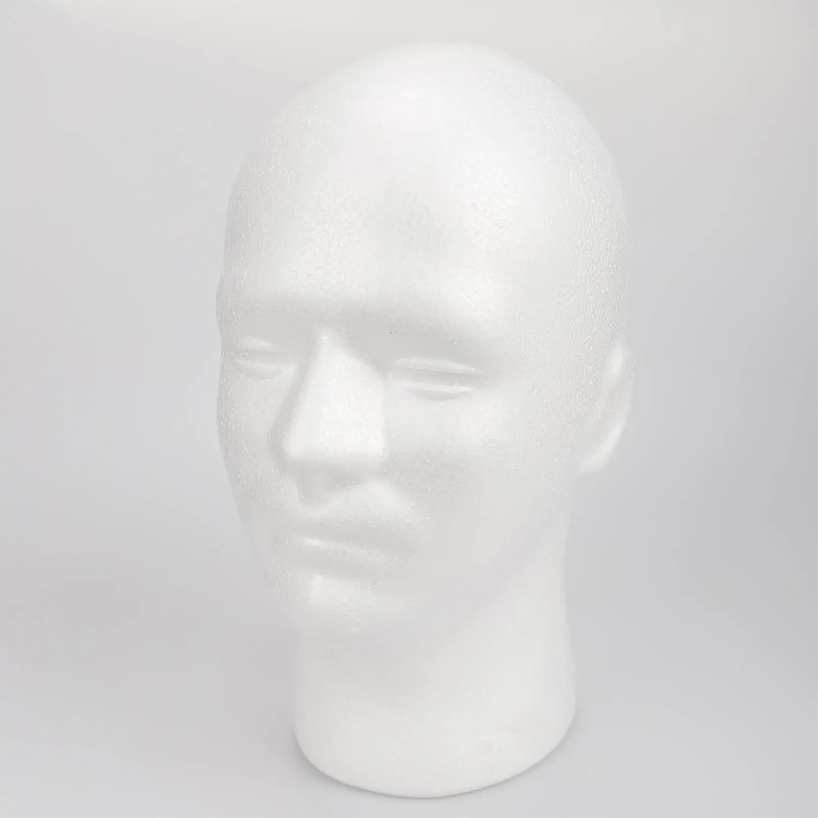 Male Mannequin Head Round Base Lightweight Foam Wigs Head Model and Display Hair Hats and Hairpieces for Glasses Headset Wigs