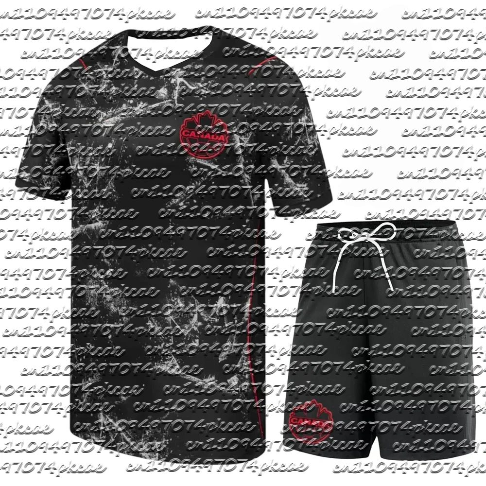 

2026 New Men's Canada Special Edition Jersey Set 2 Piece Short Sleeve Football Shirt and Shorts Breathable Soccer Tracksuit