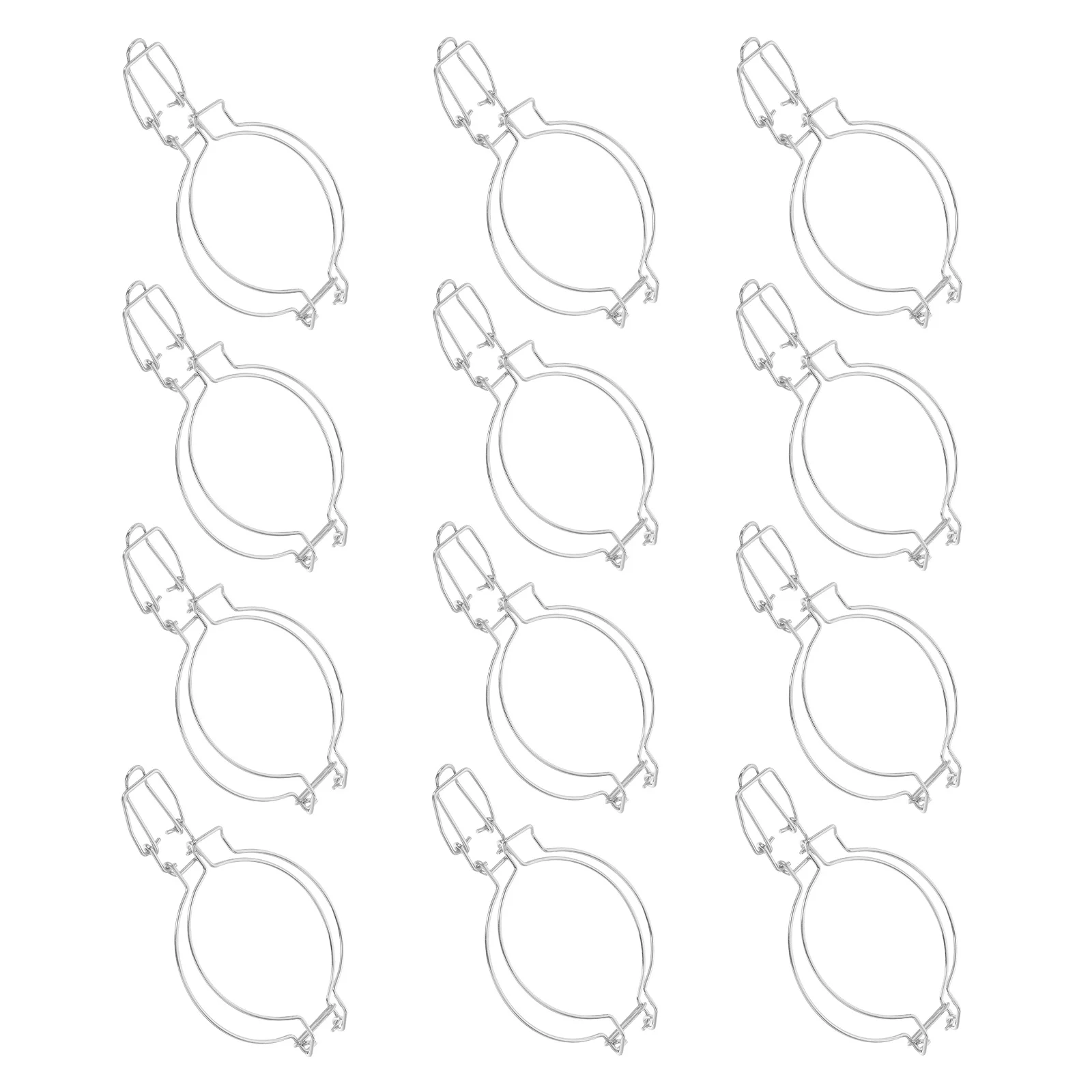 

12Pcs Metal Fasteners Stainless Steel Latch Clamp Glass Jars Sealing Lock Buckle Food Storage Spring Buckle Set