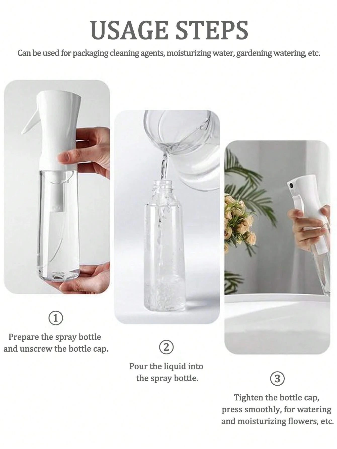 500/200/300ml Hair Spray Bottle Refillable High Press Continuous Spray Bottle for Hair Salons Alcohol Fine Mist Home Makeup Hydr