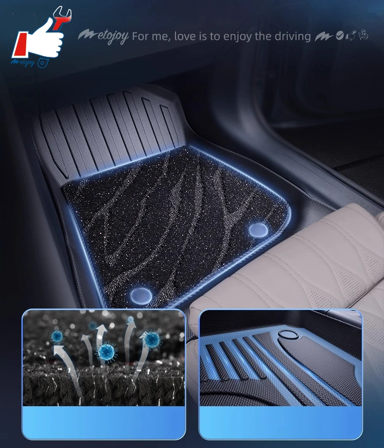 اليد اليسرى محرك سيارة الكلمة حصيرة ل BYD TANG DMI/EV/DMP 2024 7 مقاعد سيارة كامل المحيطة القدم حصيرة الكلمة بطانة سجادة أرضيات #5