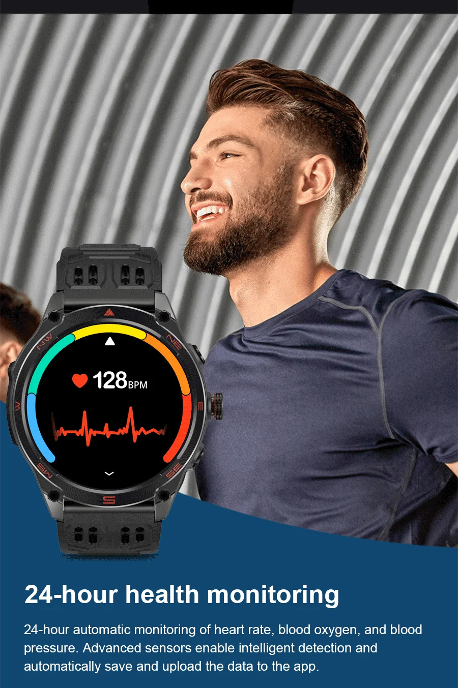 2026 Militärische Ultra-GPS-Smartwatch mit 1000mAh Akku, 10ATM Wasserdicht, Kompass, Taschenlampe, Sport-Tracker, HD-Anruf, Smartwatch für Herren – Detail 13