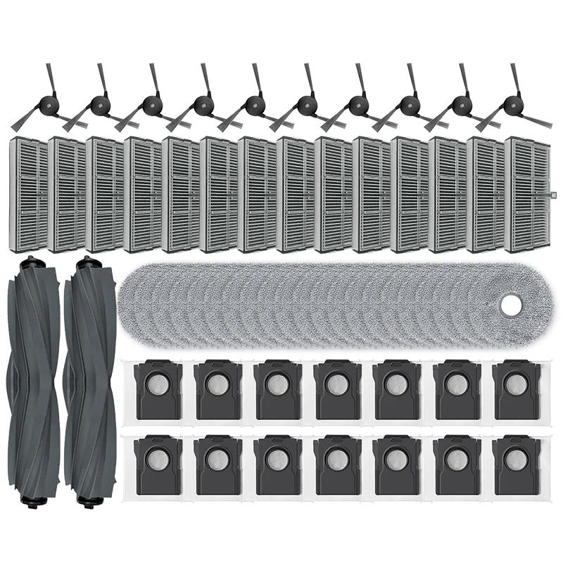 Convient pour (Dreame X40 Ultra / L40 Ultra, MOVA P50 Pro Ultra /P10 Pro Ultra) rouleau principal Tricut brosse filtre vadrouille tissu sac à poussière