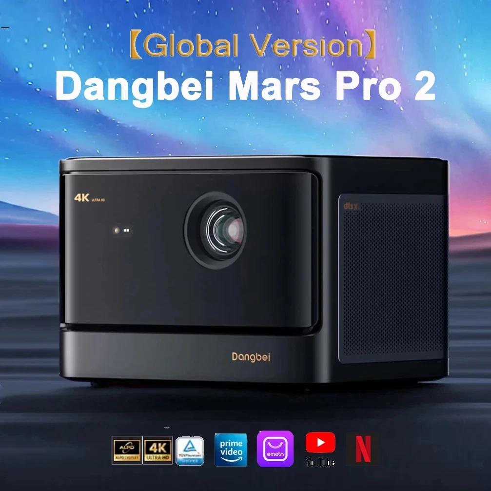 

2024 Новый проектор Dangbei Mars Pro 2 4K 2450 Лазерный проектор ISO люмен с лицензией Netflix Active 3D Wi-Fi Smart TV Домашний кинотеатр