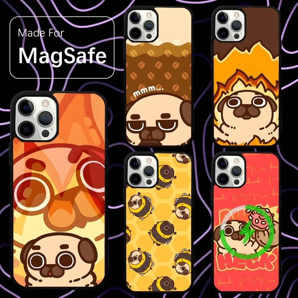 

Cute Puglie Pug Dog Phone Case For iPhone 16,15,14,13,12,11,Pro,Max,Plus,Mini,SE New Magsafe Magnetic Wireless Charging