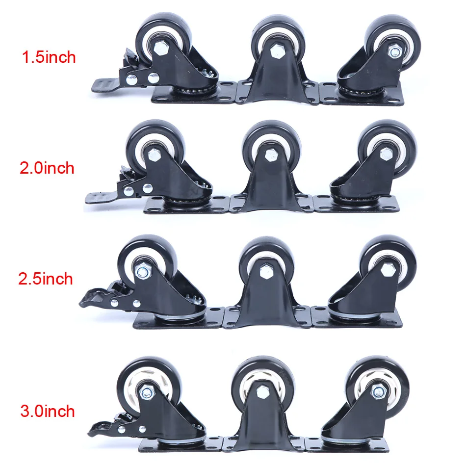 1.5 2 3inch Small trailer boss chair wheel heavy universal wheel polyurethane silent directional castor steering wheel pulley
