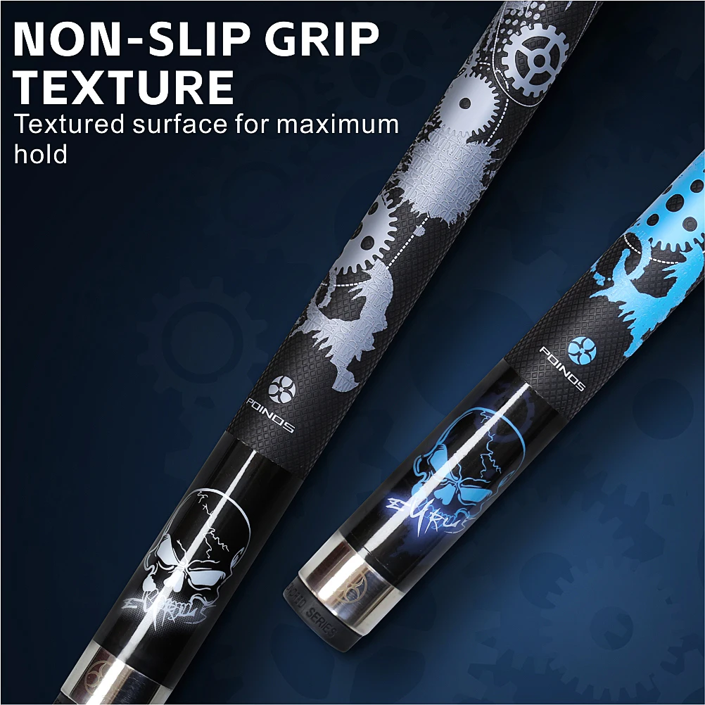 Poinos Billiards Cue Pool Cue Stick 13mm Tip Maple Shaft With 7 Holes 3X4 Billiards Cue Case Set