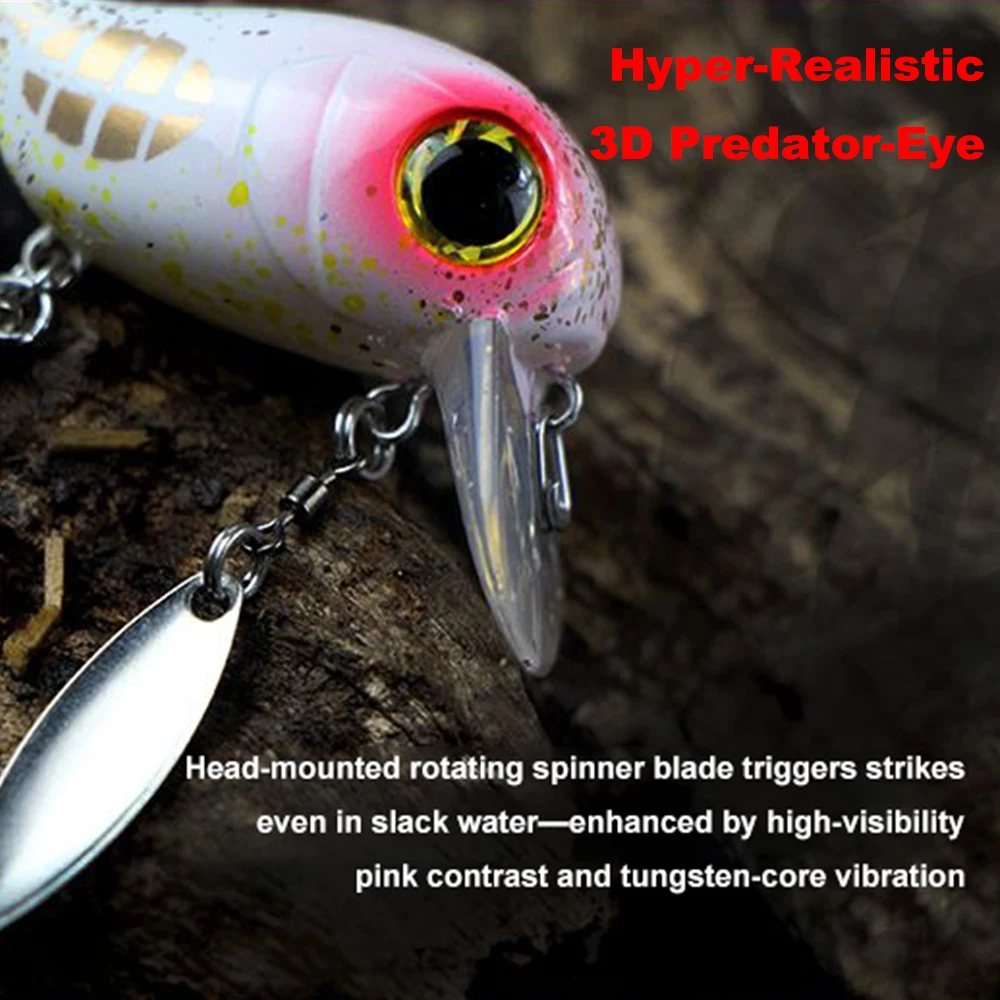 1 шт., 5 г, 40 мм, двойная шарнирная приманка-плавающая приманка для верхней воды с 3D глазами для окуня, форели, морской/пресноводной рыбалки