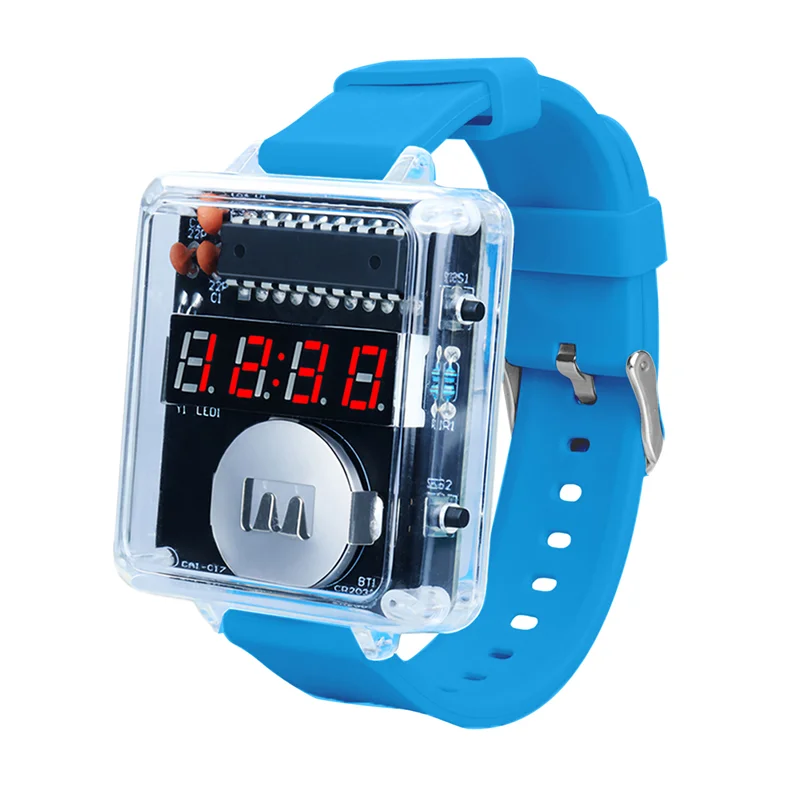 【ABUP】Per principianti elettronici Kit di pratica di saldatura Kit orologio fai-da-te Micro controller Display a LED a 4 cifre per studenti scolastici