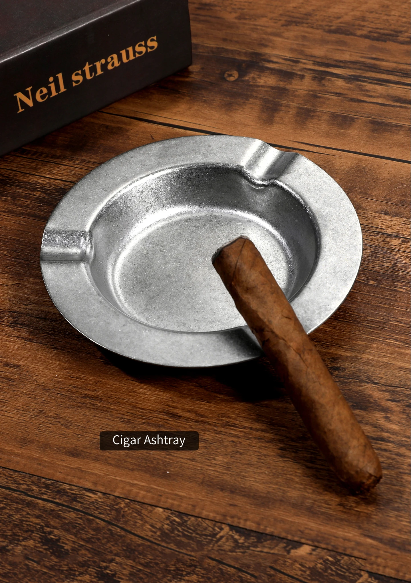 Vintage Aschenbecher aus 304 Edelstahl mit Lasergravur, DIY Personalisierbar mit Foto, Text oder Logo, Individuelles Souvenir-Geschenk – Detail 9