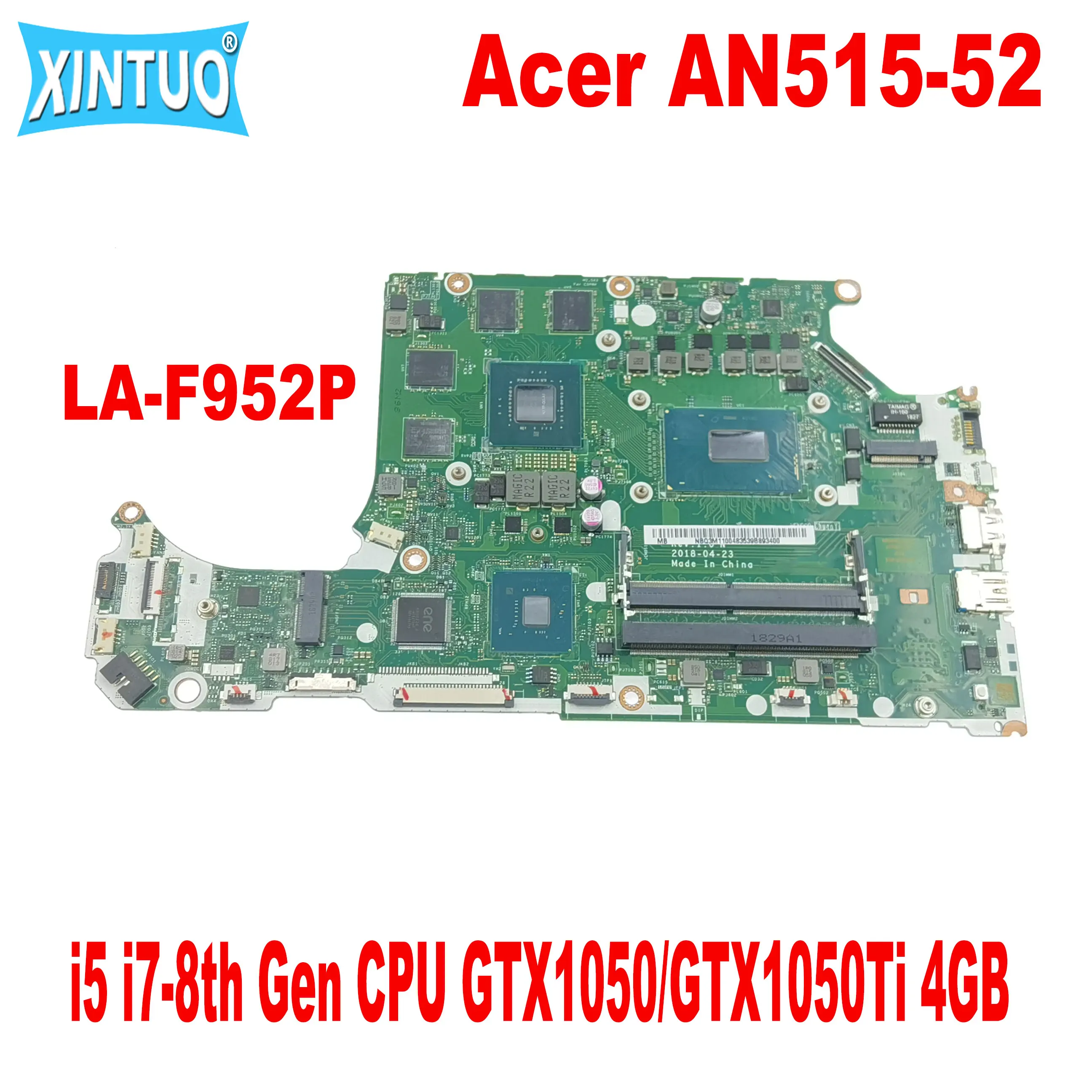 

Материнская плата DH5VF для ноутбука Acer LA-F952P, материнская плата с I5 AN515-52 Gen CPU GTX1050/GTX1050Ti 4 Гб GPU DDR4, протестирована