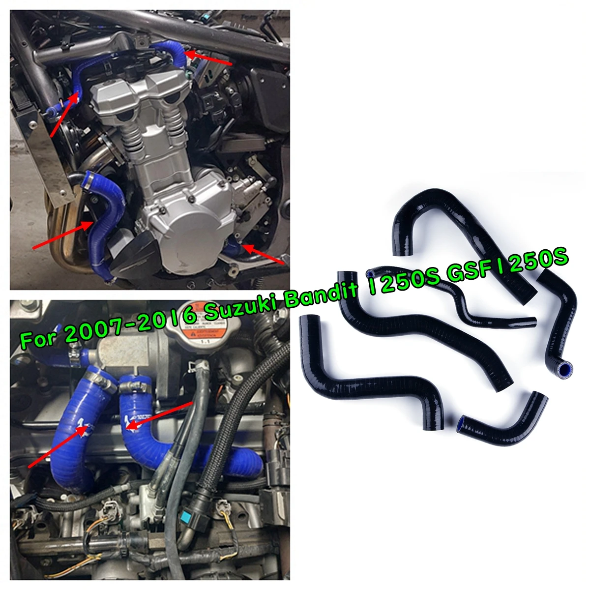 

For 2007-2010 SUZUKI GSF 1250 BANDIT Motorcycle Silicone Radiator Coolant Hose Kit 2008 2009