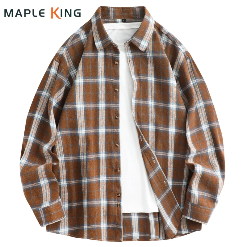 

Menswear Clothing Vintage Plaid Shirt 2026 New Spring Autumn Long Sleeve Casual Business Daily Button-Down Work Shirt Man Tops