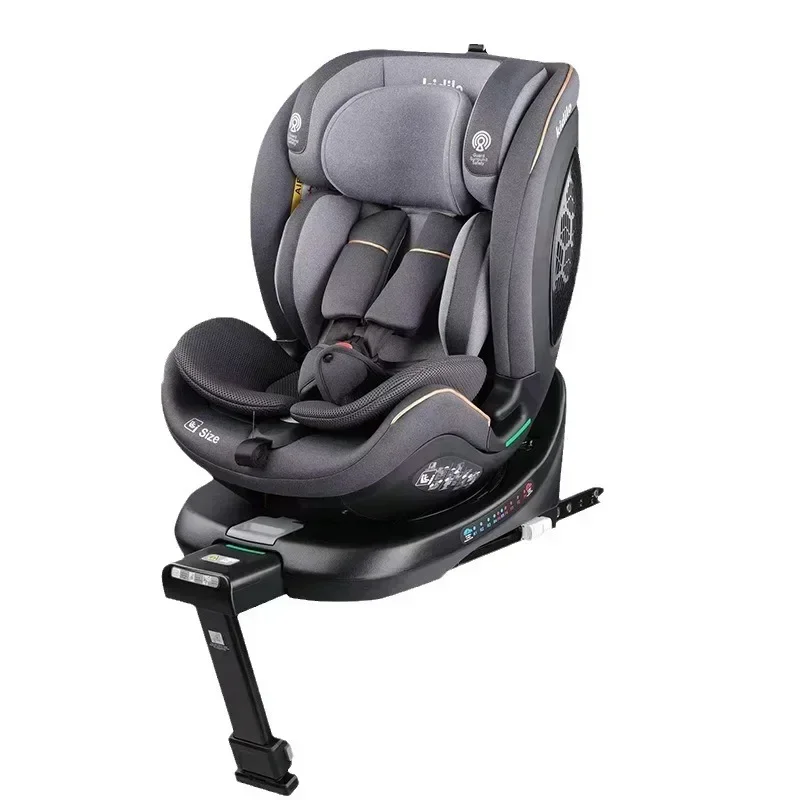 Child safety seat with 360 degree rotating seat and adjustable back, suitable for children aged 0-12 years old