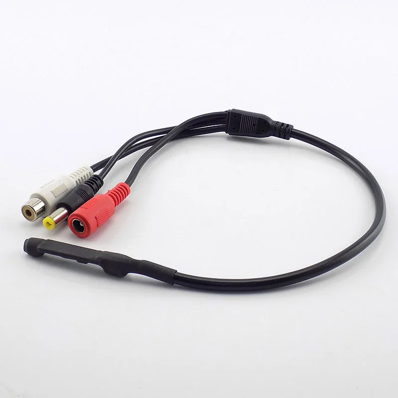 Mini CCTV Audio Microphone Mic For Security Audio camera Sound Monitor Pick Up RCA Power Cable for CCTV Camera DVR C4