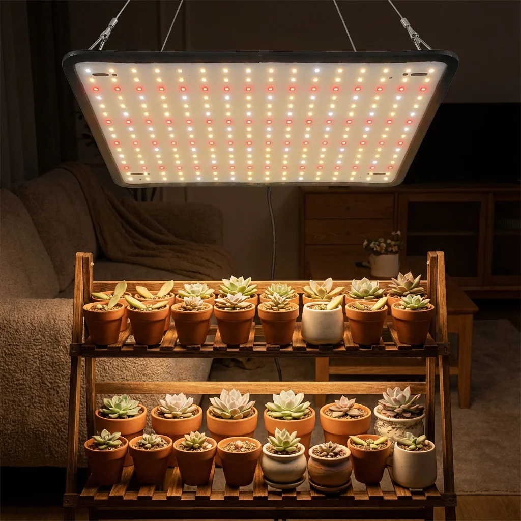 フルスペクトル育成ライトパネル、室内植物用育成ライト、自宅（リビング-寝室）や育成テントの開花段階に最適