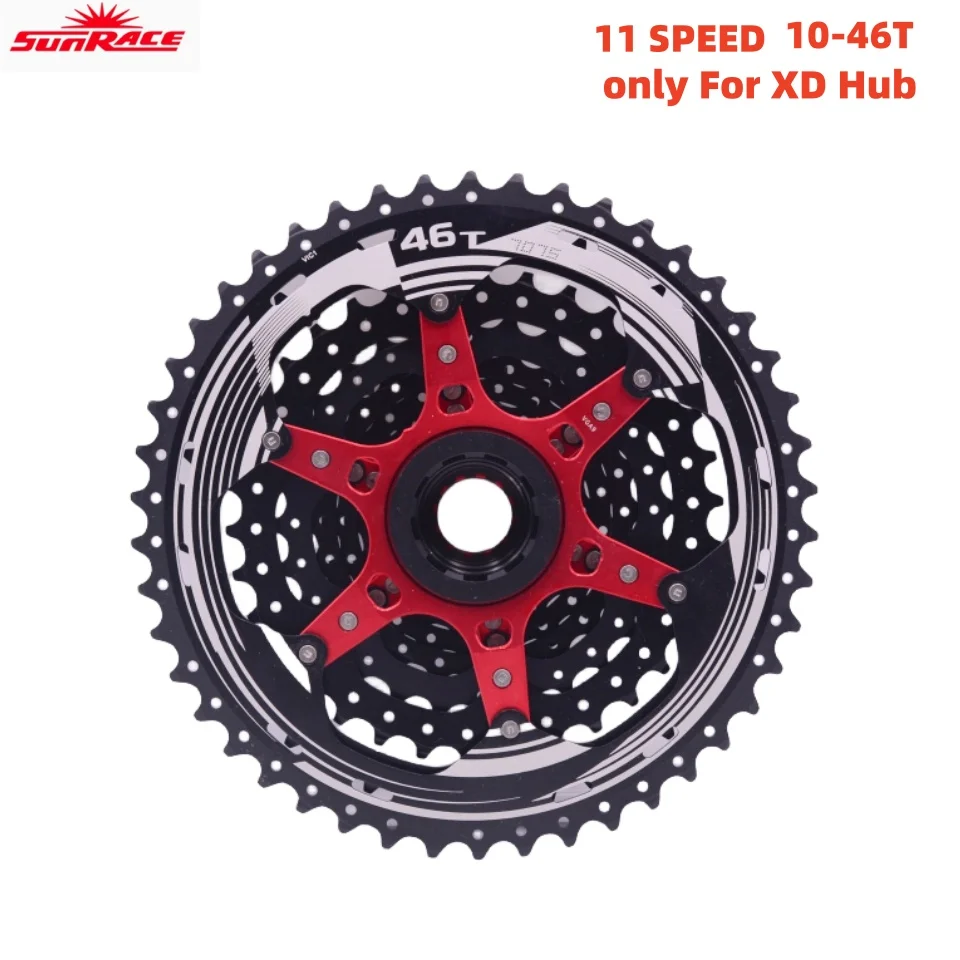 SunRace Mountain bike flywheel ，11 Speed MTB XD Cassette，10-46T, For only XD Hub